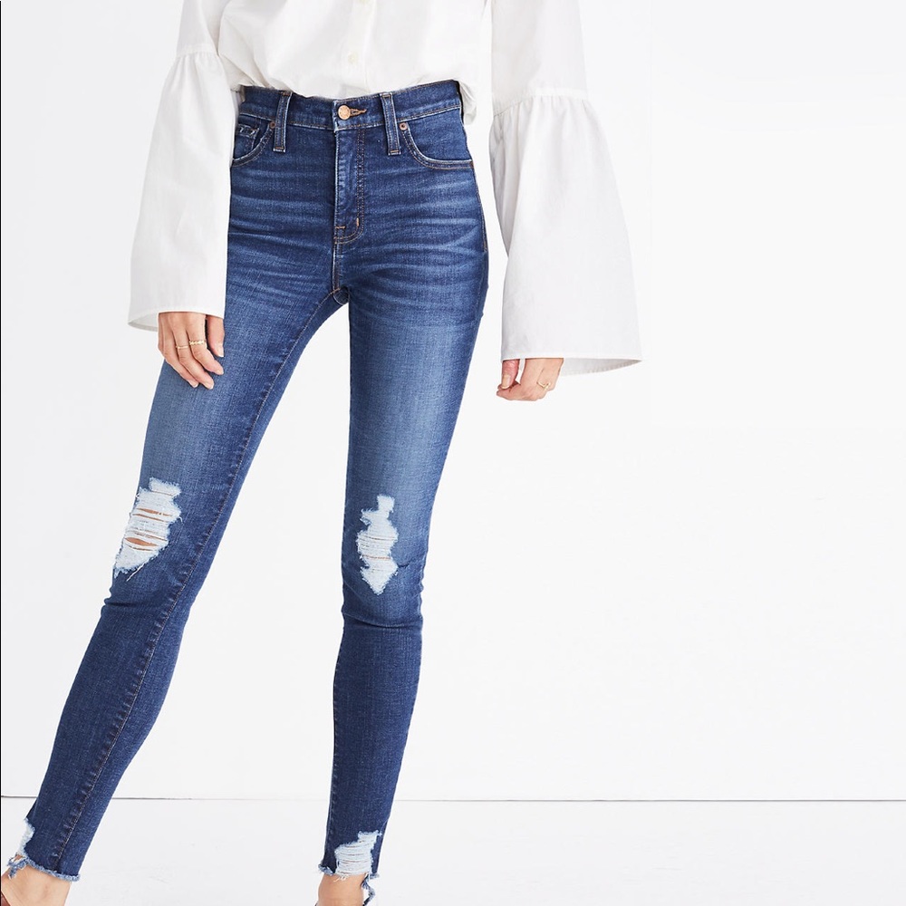 Madewell 9” High-Rise Skinny Jeans Distressed Hem H0320 Sz 31